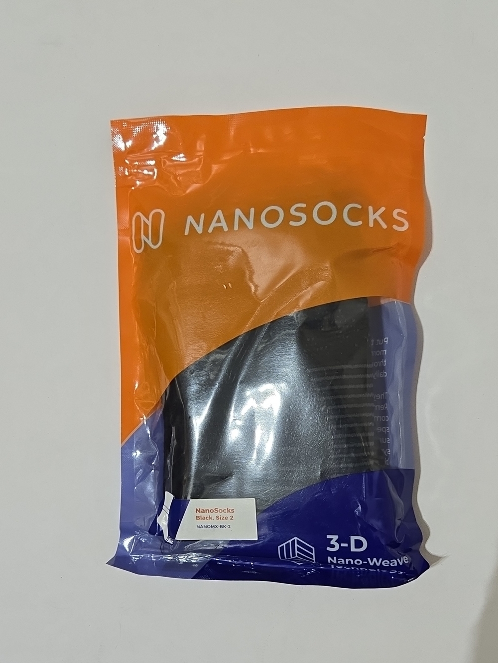 NANOSOCKS 3-D Nano-Weave Black Socks